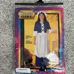 Colonial Girl Costume for Kids - Blue and White